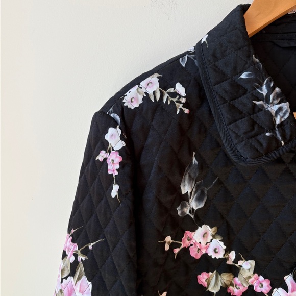 Basler Black Quilted Blazer Floral Print - Picture 6 of 13